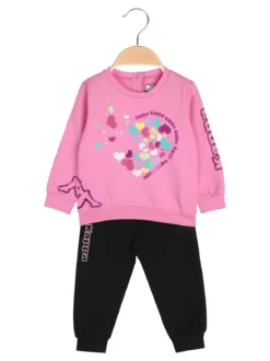 Kappa Completo tuta 2 pezzi da neonata con interno felpato - rosa
