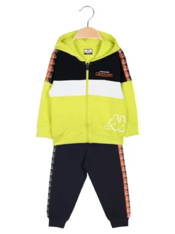 Kappa Completo tuta 2 pezzi da neonato in cotone con cappuccio e zip - mela