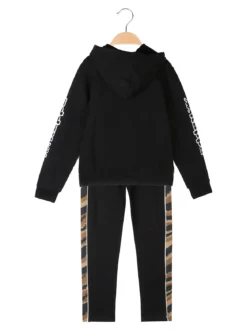 Kappa Completo tuta 2 pezzi da ragazza con cappuccio e zip - nero