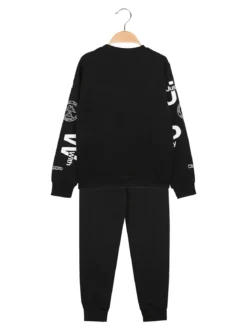 Kappa Completo tuta 2 pezzi da ragazzo con logo - nero