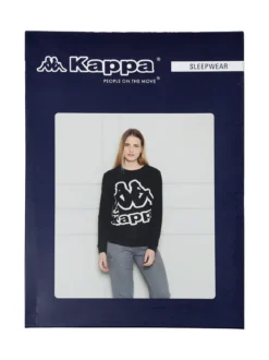 Kappa Pigiama donna in cotone interlock con logo - blu scuro