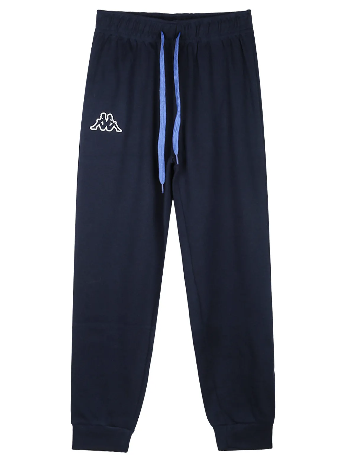 Kappa Pigiama lungo da ragazzo in cotone interlock con logo - blu