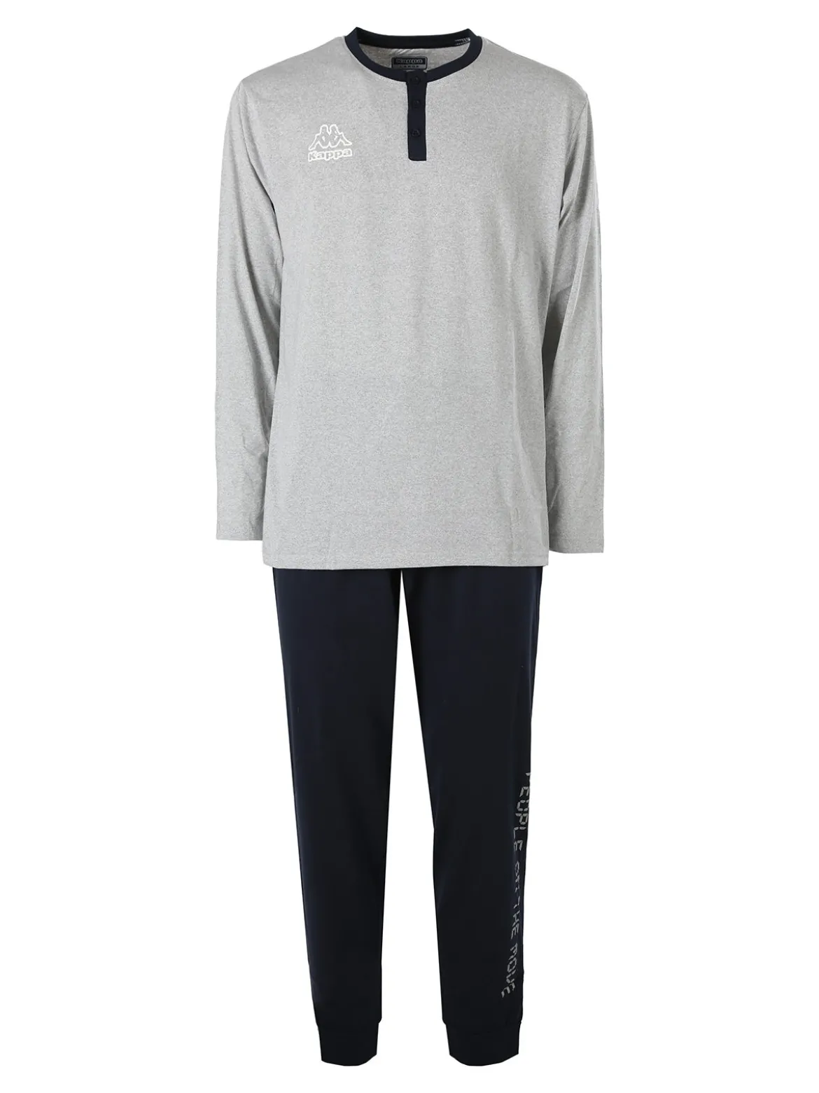 Kappa Pigiama lungo da uomo in cotone - grigio