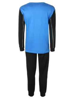 Kappa Pigiama lungo da uomo in cotone interlock - blu