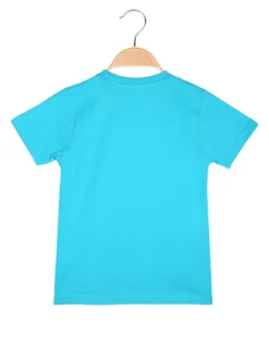 Kappa T-shirt da bambino in cotone con taschino e logo - turchese