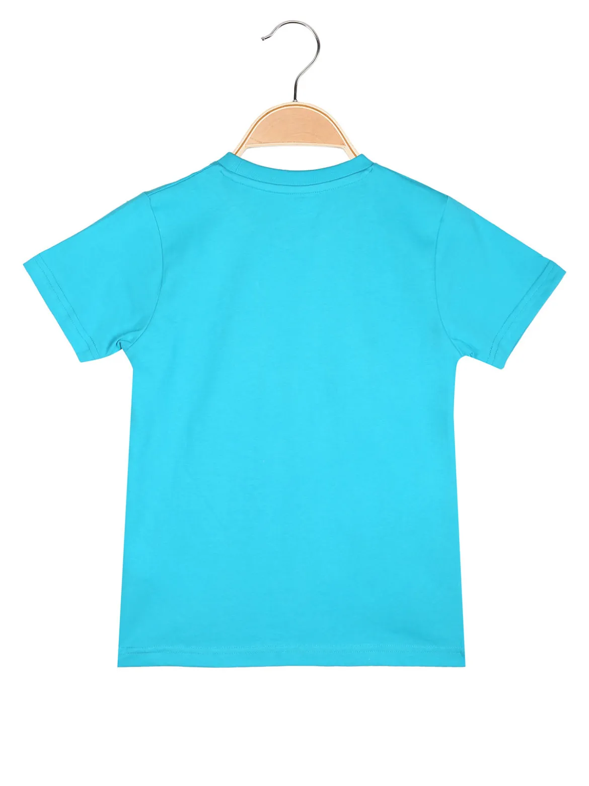 Kappa T-shirt da bambino in cotone con taschino e logo - turchese