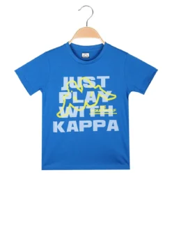 Kappa T-shirt da ragazzo in cotone con logo - blu