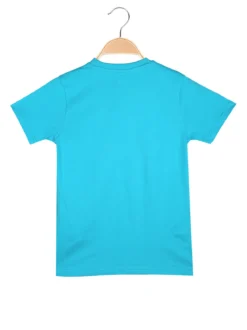 Kappa T-shirt da ragazzo in cotone con taschino e logo - turchese