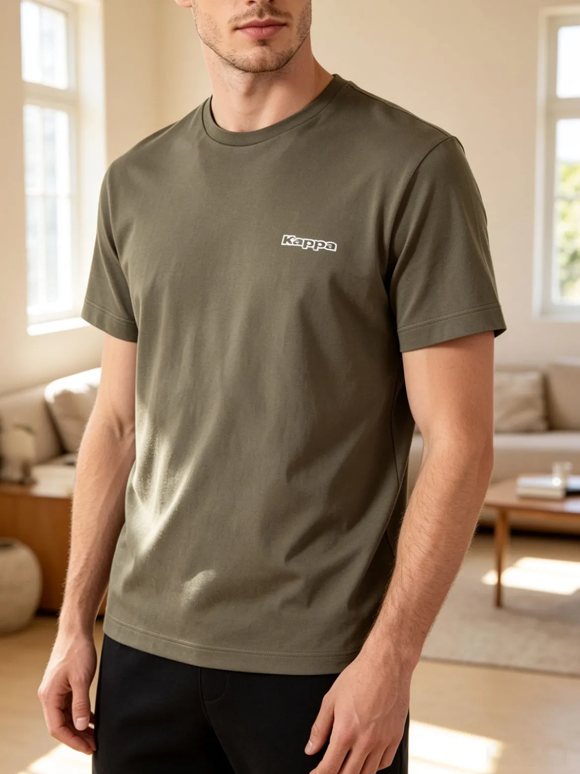 Kappa T-shirt da uomo con logo - oliva