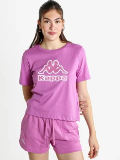 Kappa T-shirt donna in cotone con logo a pois