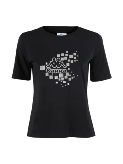 Kappa T-shirt donna in cotone con logo metallizato