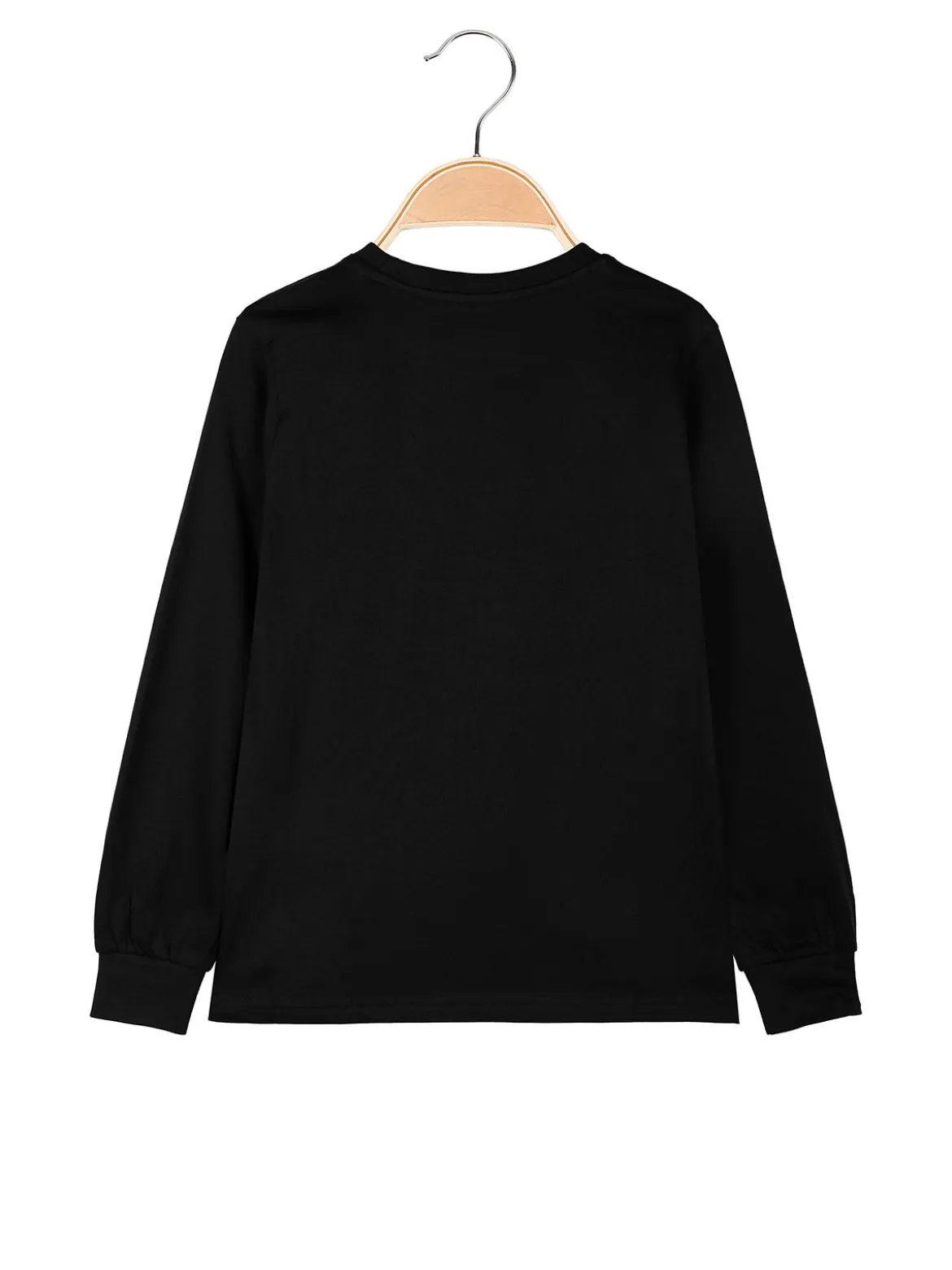Kappa T--shirt girocollo a maniche lunghe da ragazzo con logo - nero