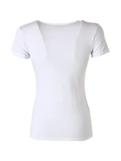Kappa T-shirt girocollo da donna in cotone bielastico - bianco