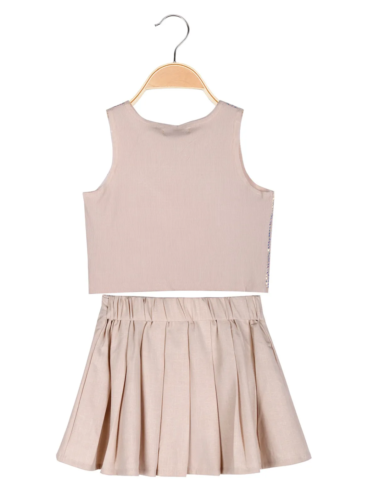 Karino Kids Completo casual da bambina con top luccicante e pantagonna plissettata