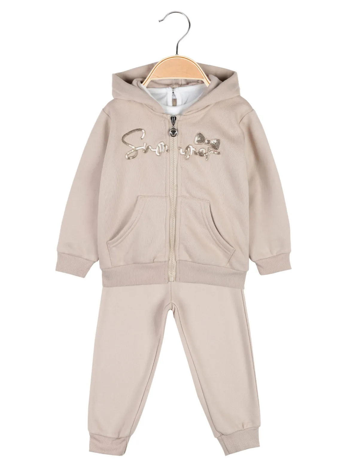 Karino Kids Completo 3 pezzi da neonata con cappuccio e zip
