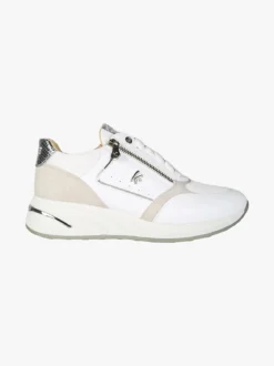Keys Sneakers donna con zeppa e zip - bianco