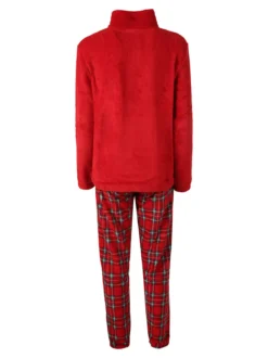 Kissimo Pigiama di Natale da donna in pile coral - rosso