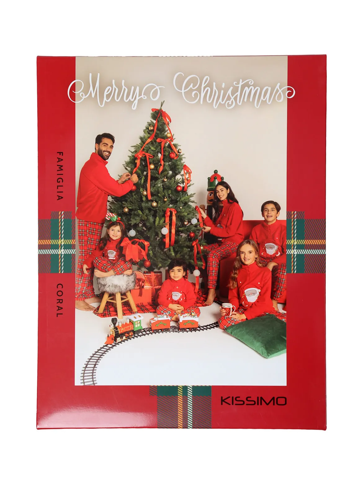 Kissimo Pigiama di Natale da donna in pile coral - rosso