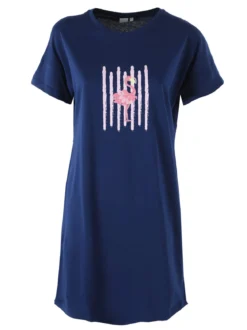 Kissimo Vestitino da donna in cotone a maniche corte - blu