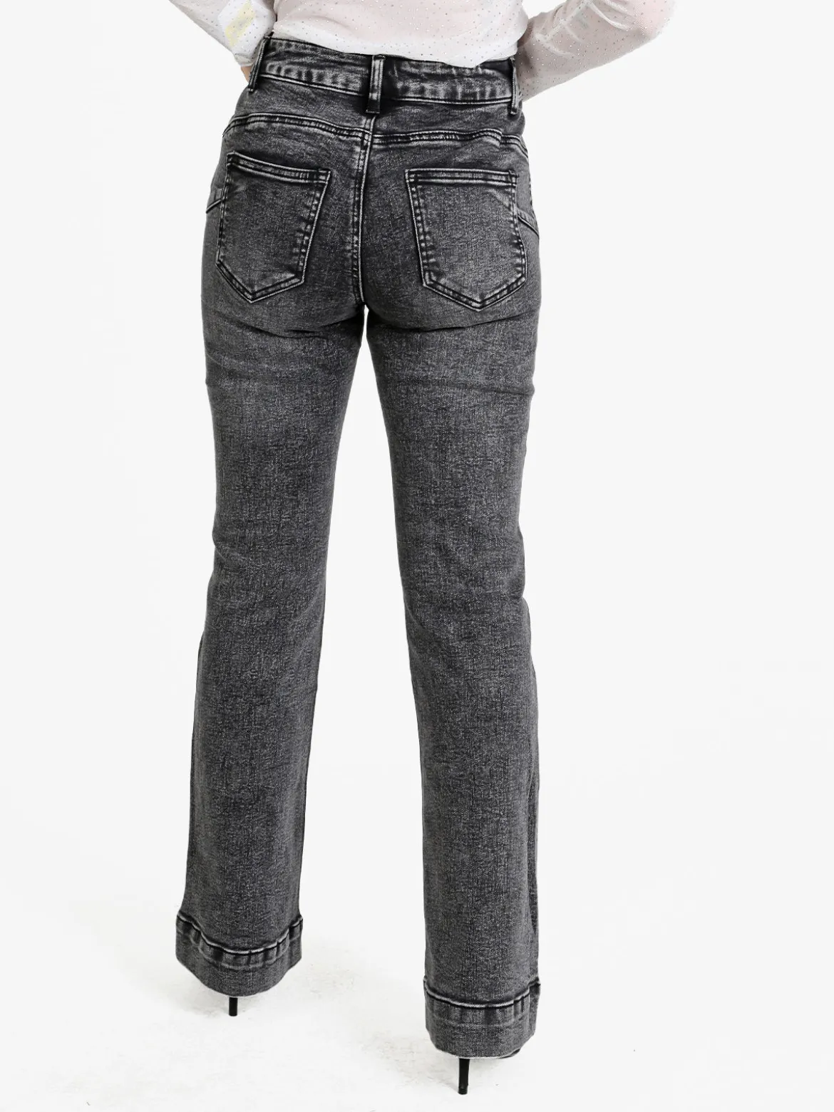 Kiss Pink Jeans donna push up a zampa - nero