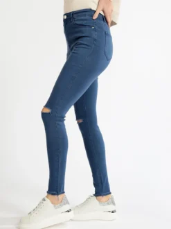 Kiss Pink Pantaloni donna elasticizzati con strappi