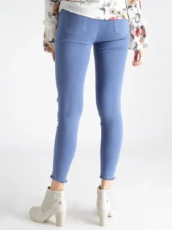 Kiss Pink Pantaloni skinny con strappi