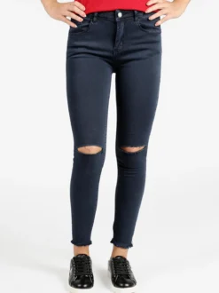 Kiss Pink Pantaloni slim fit con strappi
