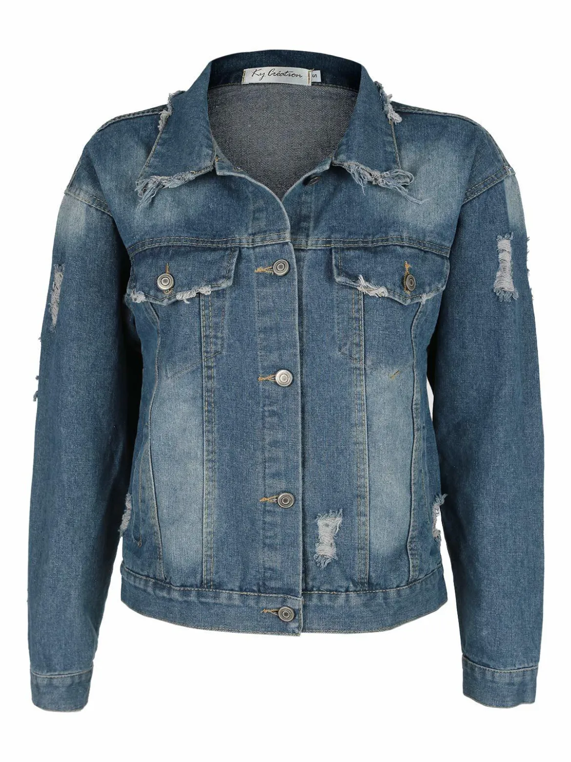 Ky Creation Giacca in jeans oversize donna