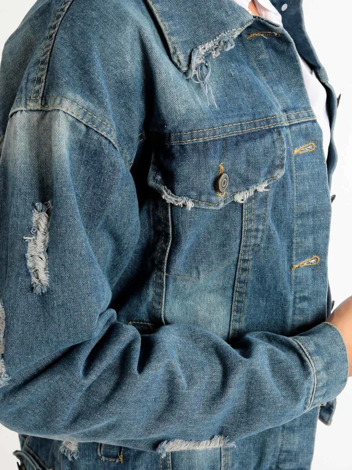 Ky Creation Giacca in jeans oversize donna