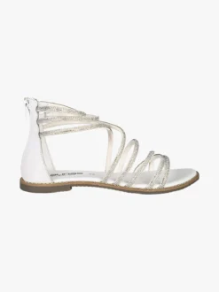 La Cuoieria Sandali donna gioiello in pelle con tallone chiuso e zip - bianco