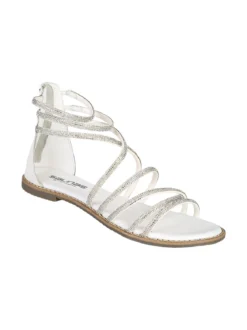 La Cuoieria Sandali donna gioiello in pelle con tallone chiuso e zip - bianco