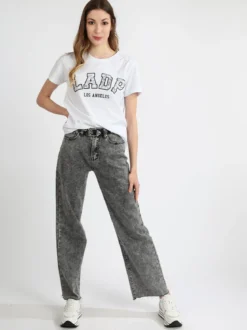 Ladp T-shirt donna in cotone con scritta