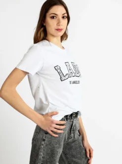 Ladp T-shirt donna in cotone con scritta