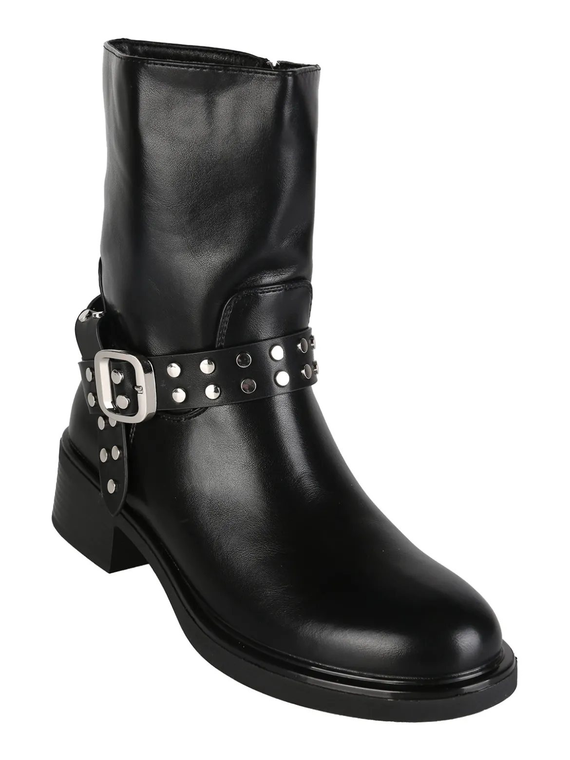La Flor Stivaletti donna biker con cinturino di borchie