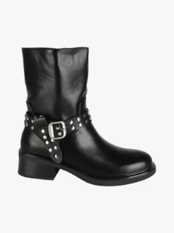 La Flor Stivaletti donna biker con cinturino di borchie