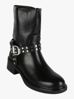 La Flor Stivaletti donna biker con cinturino di borchie