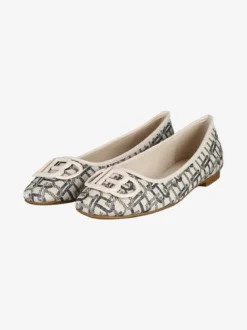 Laura Biagiotti Ballerine donna in tessuto con stampa logo