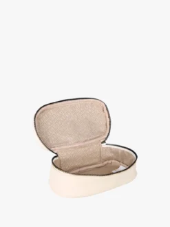 Laura Biagiotti Beauty case da donna in ecopelle con zip - panna