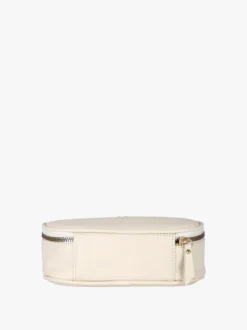 Laura Biagiotti Beauty case da donna in ecopelle con zip - panna