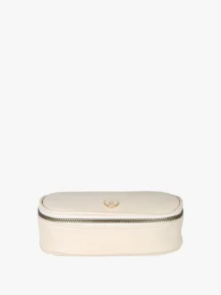 Laura Biagiotti Beauty case da donna in ecopelle con zip - panna