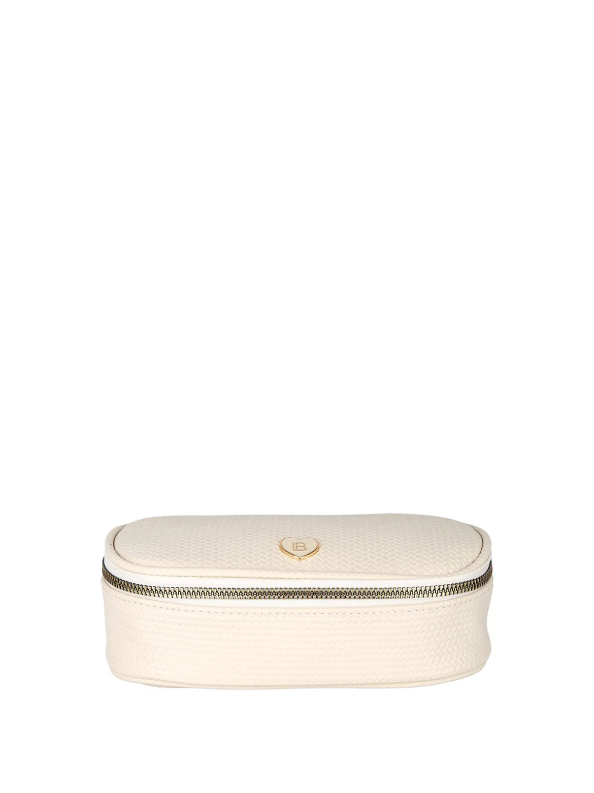 Laura Biagiotti Beauty case da donna in ecopelle con zip - panna
