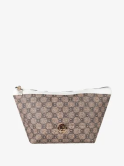Laura Biagiotti Beauty case donna in ecopelle con logo - bianco