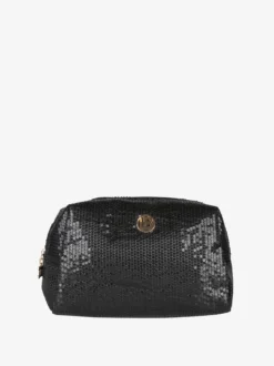 Laura Biagiotti Beauty case donna in tessuto con paillettes - nero