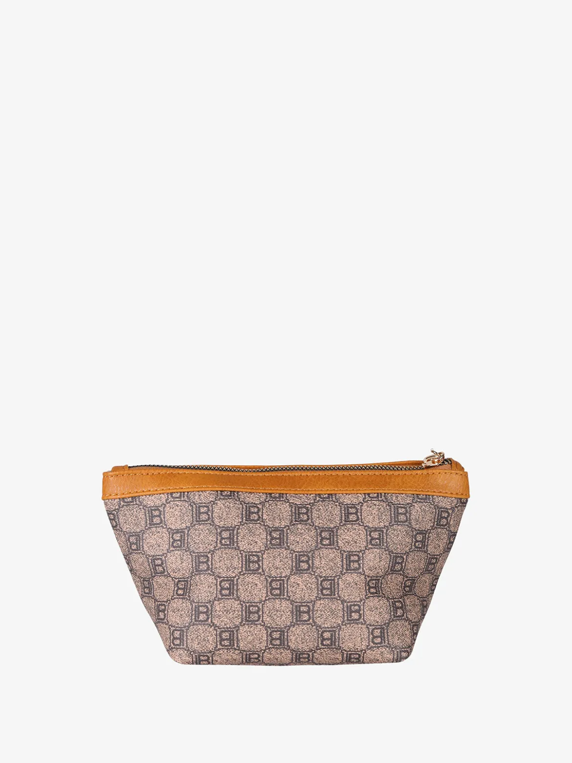 Laura Biagiotti Beauty case donna mini in ecopelle con logo - marrone