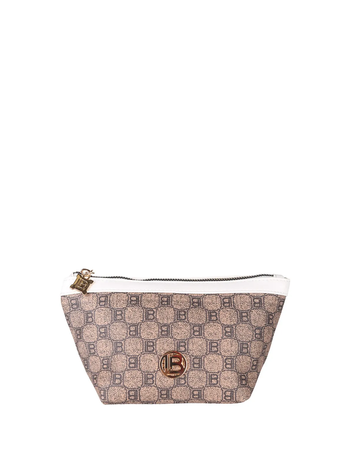 Laura Biagiotti Beauty case donna mini in ecopelle con logo - bianco