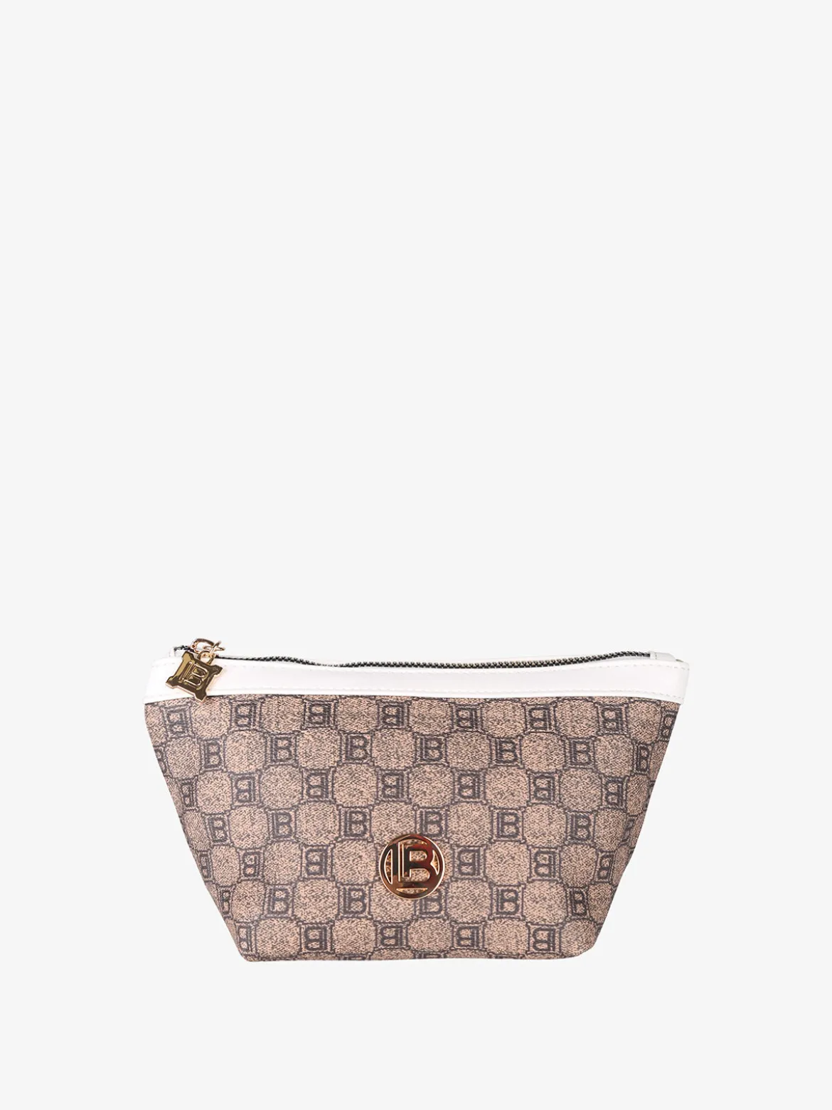 Laura Biagiotti Beauty case donna mini in ecopelle con logo - bianco