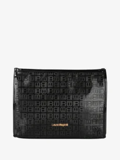 Laura Biagiotti Beauty case in vernice da donna con zip - nero