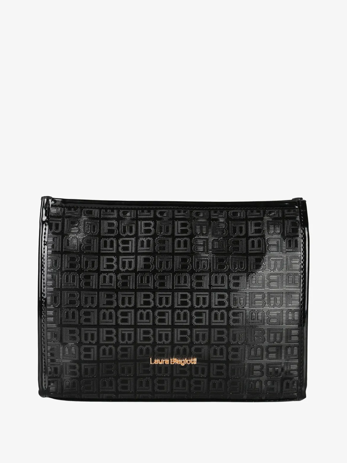 Laura Biagiotti Beauty case in vernice da donna con zip - nero