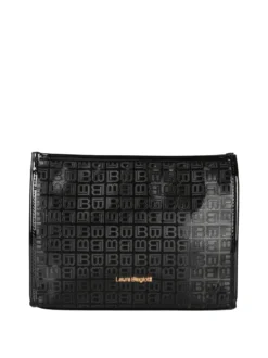 Laura Biagiotti Beauty case in vernice da donna con zip - nero