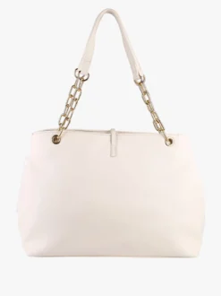 Laura Biagiotti Borsa donna con ecopelo e doppi manici a catena - panna